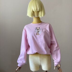 Gildan Pink Appa Sweatshirt with Cartoon Graphic SZ S